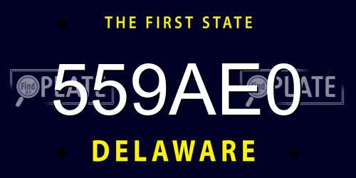 559AE0 Delaware License Plate