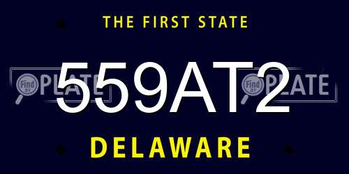 559AT2 Delaware License Plate