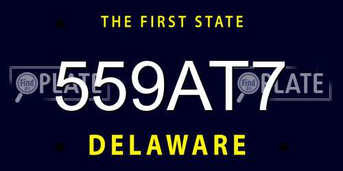 559AT7 Delaware License Plate