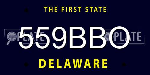 559BBO Delaware License Plate
