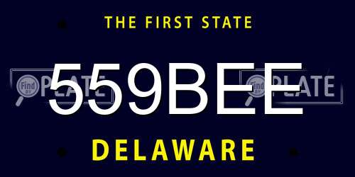 559BEE Delaware License Plate