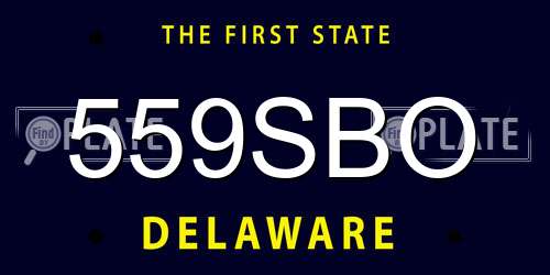 559SBO Delaware License Plate