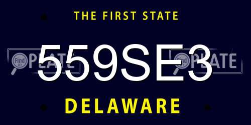559SE3 Delaware License Plate