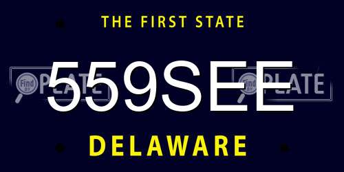 559SEE Delaware License Plate