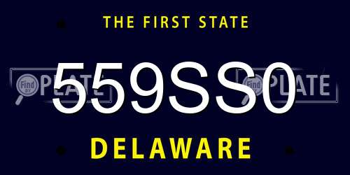 559SS0 Delaware License Plate
