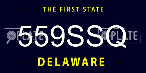 559SSQ Delaware License Plate