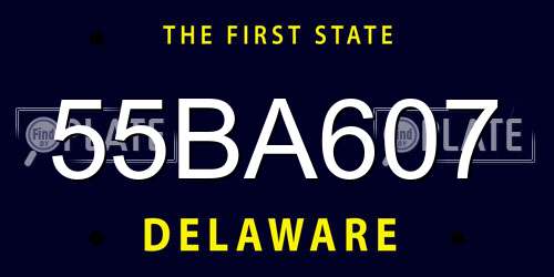 55BA607 Delaware License Plate