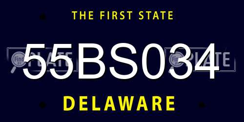 55BS034 Delaware License Plate