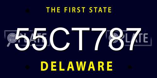 55CT787 Delaware License Plate
