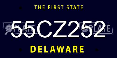 55CZ252 Delaware License Plate