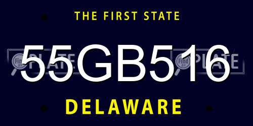 55GB516 Delaware License Plate