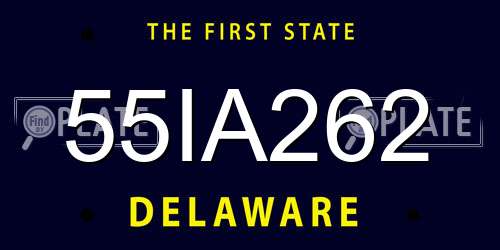55IA262 Delaware License Plate