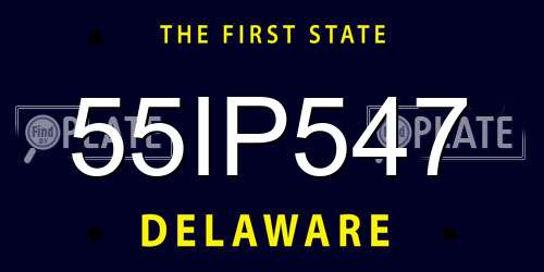 55IP547 Delaware License Plate