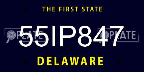 55IP847 Delaware License Plate