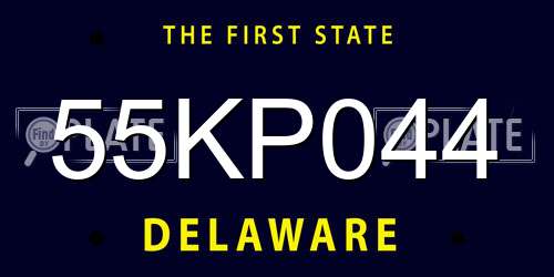 55KP044 Delaware License Plate