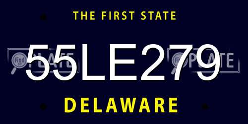 55LE279 Delaware License Plate