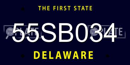 55SB034 Delaware License Plate