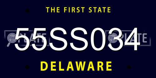55SS034 Delaware License Plate