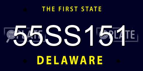 55SS151 Delaware License Plate