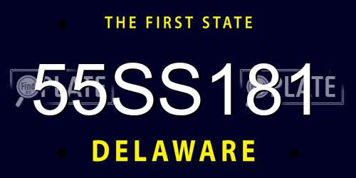 55SS181 Delaware License Plate