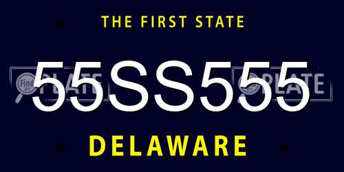 55SS555 Delaware License Plate