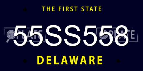 55SS558 Delaware License Plate