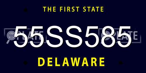 55SS585 Delaware License Plate