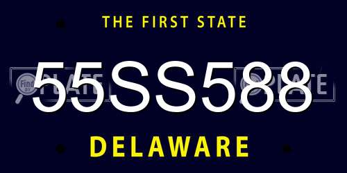 55SS588 Delaware License Plate