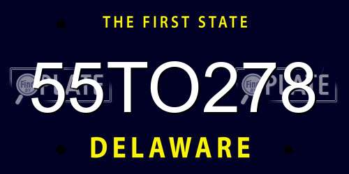 55TO278 Delaware License Plate