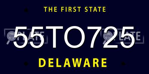 55TO725 Delaware License Plate