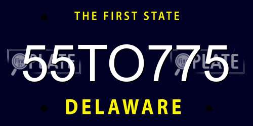 55TO775 Delaware License Plate