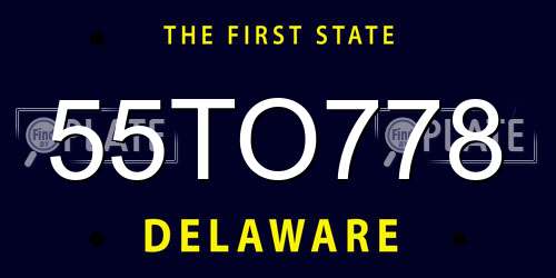 55TO778 Delaware License Plate