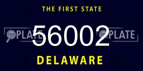 56002 Delaware License Plate