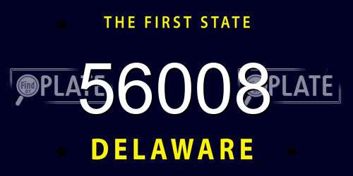 56008 Delaware License Plate