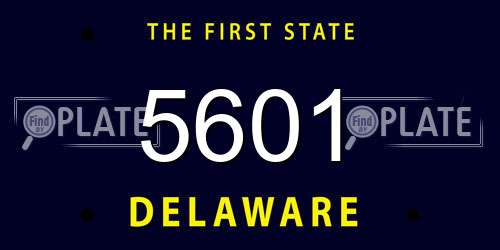 5601 Delaware License Plate