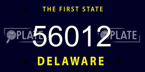 56012 Delaware License Plate