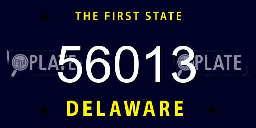 56013 Delaware License Plate