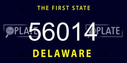 56014 Delaware License Plate