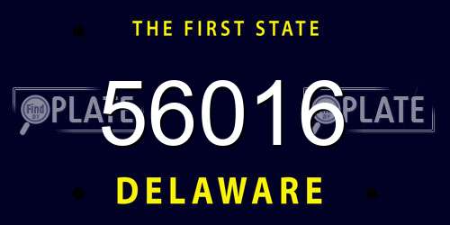 56016 Delaware License Plate