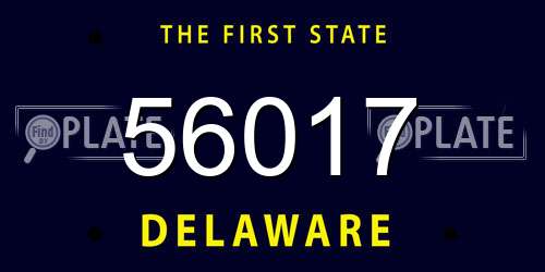56017 Delaware License Plate