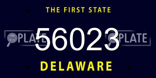 56023 Delaware License Plate