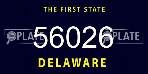 56026 Delaware License Plate