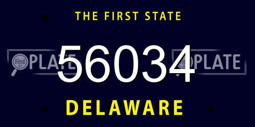 56034 Delaware License Plate