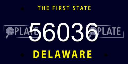 56036 Delaware License Plate
