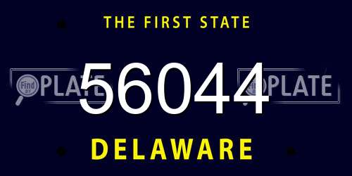 56044 Delaware License Plate