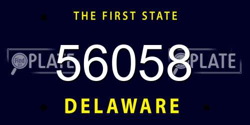 56058 Delaware License Plate
