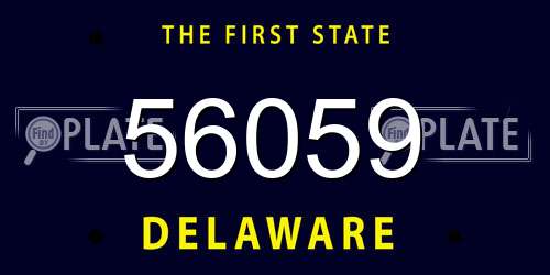 56059 Delaware License Plate