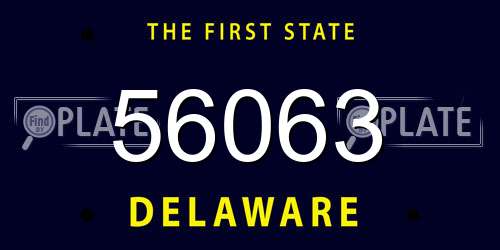 56063 Delaware License Plate