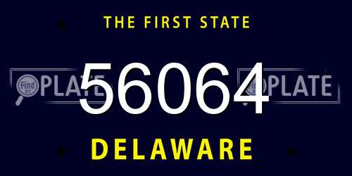 56064 Delaware License Plate