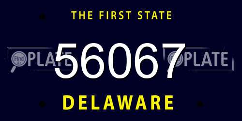 56067 Delaware License Plate